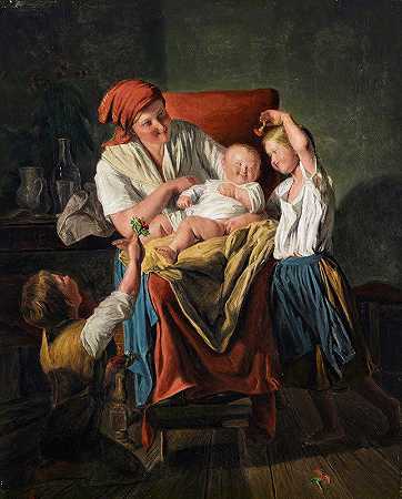 费迪南德·格奥尔格·瓦尔德米勒的《母亲的幸运》