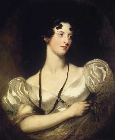 托马斯·劳伦斯爵士的《卡罗琳·弗莱小姐肖像》