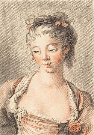 Louis Marin Bonnet的《一个年轻女人的半身像》