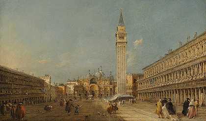 弗朗西斯科·瓜尔迪的《威尼斯，圣马可广场与大教堂和钟楼》