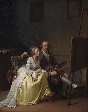 “艺术家和他的妻子Rosine，née Dørschel，作者：Jens Juel