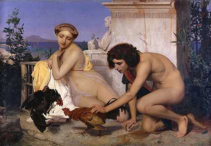 让·莱昂·杰罗姆的《年轻希腊人参加斗鸡》