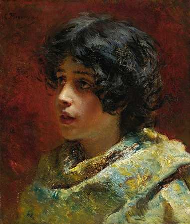 康斯坦丁·埃戈罗维奇·马科夫斯基的《少女肖像》