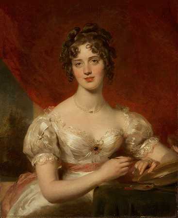 托马斯·劳伦斯爵士的《玛丽·安妮·布洛克萨姆（后来的弗雷德里克·H·海明夫人）肖像》
