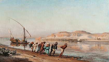弗雷德里克·阿瑟·布里奇曼的《尼罗河上的拖曳》