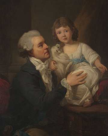 “米查·杰尔兹·旺达林·姆尼泽奇（1742–1806）和他的女儿埃尔·比特卡（178792–1830）以及马塞洛·巴奇亚雷利的狗的肖像