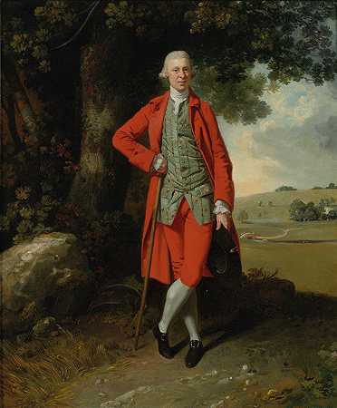 弗朗西斯·惠特利（Francis Wheatley）的《乡绅肖像，据说是庞斯本公园的斯蒂芬·沙利文》