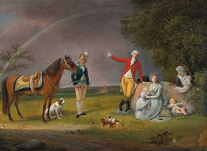 约翰·克里斯蒂安·克伦格尔《亚历山大·米哈伊洛维奇·贝洛舍尔斯基王子及其家人在风景中的肖像》