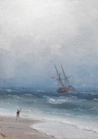 伊万·康斯坦丁诺维奇·艾瓦佐夫斯基的《风暴海岸》