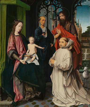 《圣母和圣婴与圣徒杰罗姆、施洗者约翰和一位迦太基僧侣》（Jan Provost著）