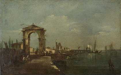 弗朗西斯科·瓜尔迪（Francesco Guardi）的《码头和湖面上的船的风景》（Landscape with a Quay and Ships on a Lake）