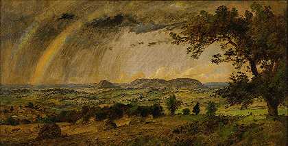 贾斯珀·弗朗西斯·克罗普西的《亚当和夏娃山上的阵雨》