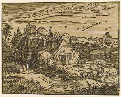 Hendrick Goltzius的《Landschaft mit Bauengehöft》