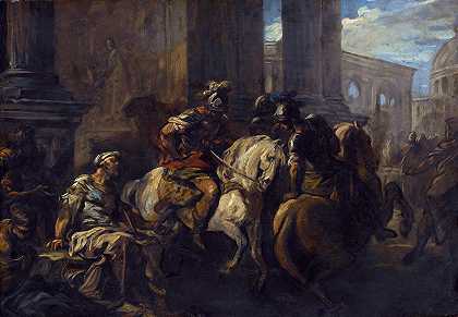查尔斯·安德烈·凡·卢的《贝利萨里奥斯在罗马之门乞讨》