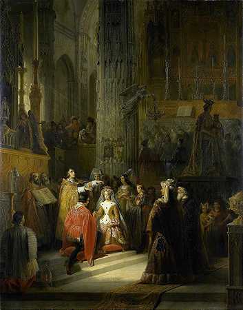 “荷兰伯爵夫人巴伐利亚的雅各巴和布拉班特公爵简四世的婚礼，1418年3月10日，雅各布·约瑟夫·埃克霍特