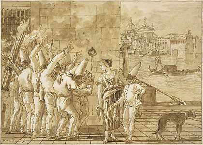 Giovanni Domenico Tiepolo的“Punchinello”告别威尼斯