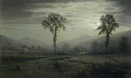 威廉·特罗斯特·理查兹《新罕布什尔州拉斐特山的月光》