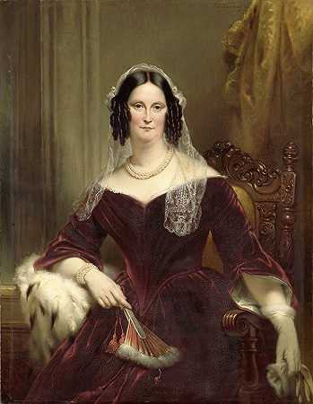 扬·亚当·克鲁斯曼的《阿德里安·范德胡普的第二任妻子（1834年结婚）》