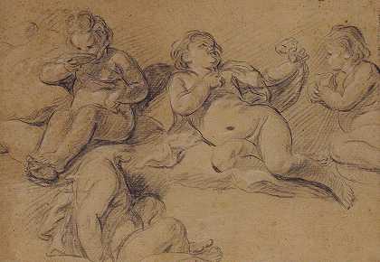 Joseph Ignace François Parrocel对裸体儿童的四项研究