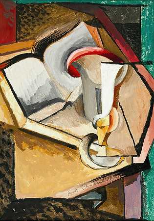 安东宁·普罗查斯卡的《杯与书的静物》