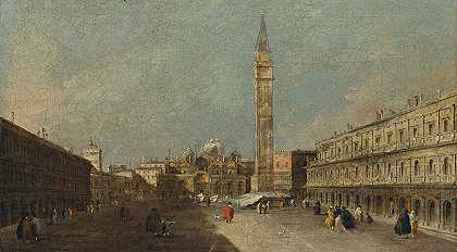 弗朗西斯科·瓜尔迪的《威尼斯，圣马可广场向东眺望大教堂》