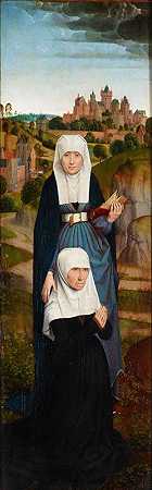 汉斯·梅林《与圣安妮一起祈祷的老妇人》