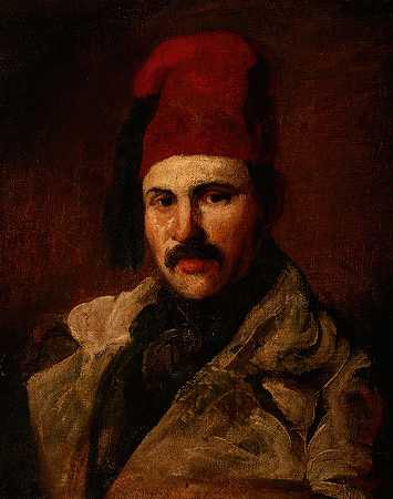 Piotr Michałowski的《Maksymilian Oborski穿着非斯舞的肖像》