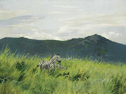 Wilhelm Kuhnert的《草原上的斑马》