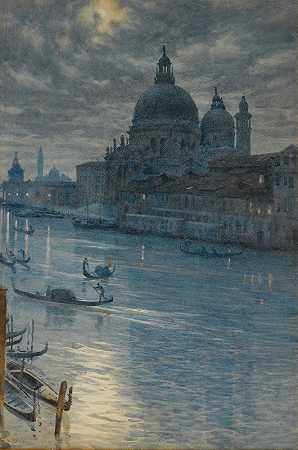 爱德华·约翰·波因特的《月光场景，威尼斯》