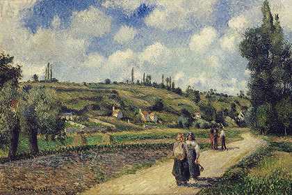 卡米尔·皮萨罗（Camille Pissarro）的《蓬图瓦兹附近的风景，奥弗斯路》（Auvers Road）