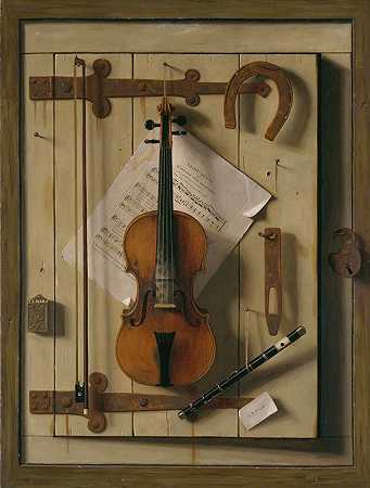 威廉·迈克尔·哈内特的《静物小提琴与音乐》