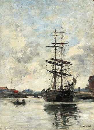 Eugène Boudin的《图克岛上的船》