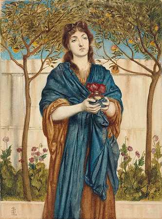 西蒙·所罗门的《戴安娜女祭司献罂粟》