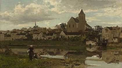 雅各布·马里斯（Jacob Maris）在Loing河畔蒙蒂尼（Montigny sur Loing）观看