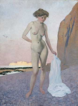 《海滩上》，1905年，费利克斯·瓦洛顿著