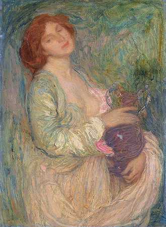 爱德蒙·弗朗索瓦·阿曼·让的《戴花瓶的女人》