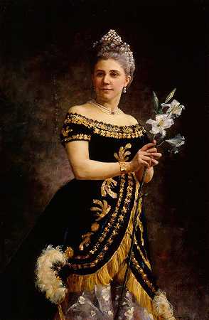 “歌剧歌手艾达·巴西利尔·马格尔森（Ida Basilier Magelsen）在安布罗伊斯·托马斯（Ambroise Thomas）中饰演菲林的肖像”