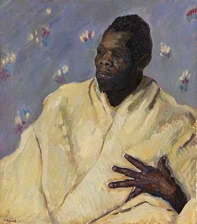 汉斯·斯普朗的《穿着白色长袍的非洲人》