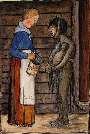 雨果·辛伯格的《农夫的妻子和可怜的魔鬼》