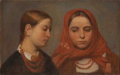 Aleksander Kotsis的《两个年轻女孩的头像》