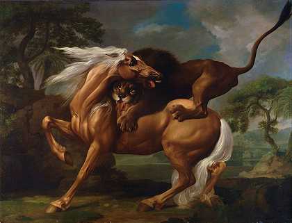 乔治·斯塔布斯的《狮子袭击马》