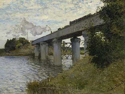 克劳德·莫奈的《阿根特伊的铁路桥》
