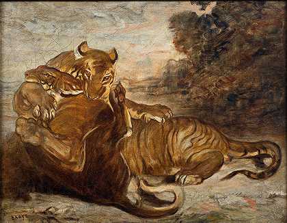 安托万·路易斯·巴耶的《两只老虎在玩耍》