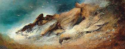 卡尔·威廉·迪芬巴赫的《暴风雨海湾中的海鸥》
