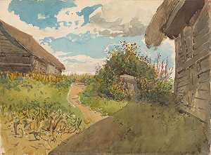 Ladislav Mednyánszky的《干草阁楼之间的风景》