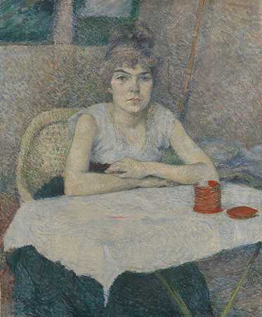 “餐桌上的年轻女性，米粉作者：Henri de Toulouse Lautrec