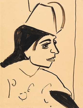 Ernst Ludwig Kirchner的《Mädchenkopf》