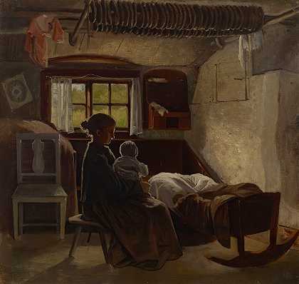 Albert Edelfelt的“Uusimaa客厅的内部视图