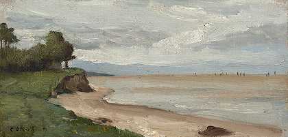 Jean-Baptiste Camille Corot的《埃特雷特附近的海滩》