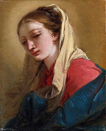 乔瓦尼·巴蒂斯塔·蒂波洛的《玛丽·玛格达琳在四分之三的视野中，披着白布》
